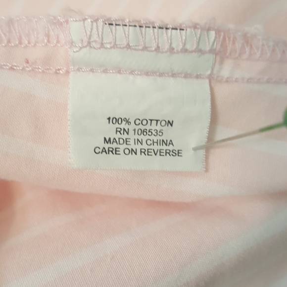 Hanna G. Shirt Pink White Stripe Button Size XL - Picture 6 of 7